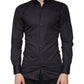 Dolce & Gabbana Black Cotton Stretch Dress GOLD Formal Shirt