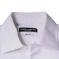 Dolce & Gabbana White Bib Cotton Poplin GOLD Men Formal Shirt