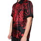 Dolce & Gabbana Red Leopard Silk Button Down Casual Shirt