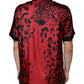 Dolce & Gabbana Red Leopard Silk Button Down Casual Shirt