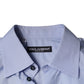 Dolce & Gabbana Light Blue Cotton Men Dress Formal Shirt