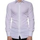 Dolce & Gabbana White Cotton Men Dress GOLD Formal Shirt