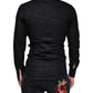 Dolce & Gabbana Black Cotton Stretch Dress GOLD Formal Shirt