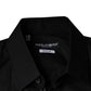 Dolce & Gabbana Black Cotton Stretch Dress GOLD Formal Shirt