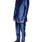 Dolce & Gabbana Metallic Blue Stripes Formal 3 Piece Suit