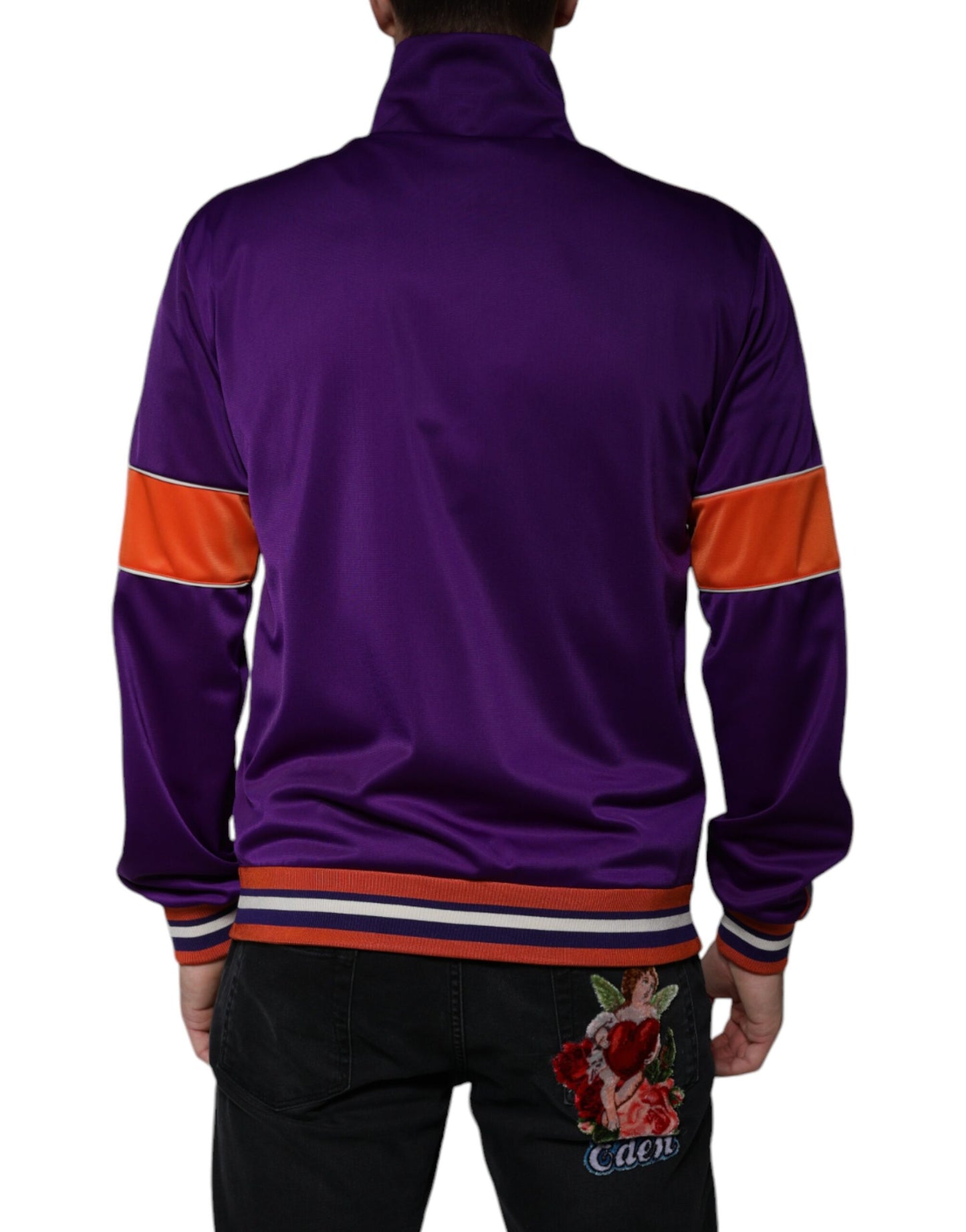 Dolce & Gabbana Purple Polyester Full Zip Long Sleeve Sweater