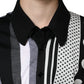 Dolce & Gabbana Black White Polka Dot Collared Polo T-shirt