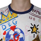 Dolce & Gabbana White Graphic Print Cotton Crew Neck T-shirt