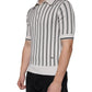 Dolce & Gabbana White Black Stripe Polo Short Sleeve T-shirt