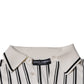 Dolce & Gabbana White Black Stripe Polo Short Sleeve T-shirt