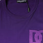 Dolce & Gabbana Purple DG Logo Cotton Crew Neck T-shirt