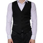 Dolce & Gabbana Black Wool Waistcoat Dress Formal Vest