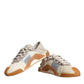 Dolce & Gabbana Beige Lace Up Low Top NS1 Sneakers Shoes