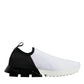 Dolce & Gabbana White Black Low Top Sorrento Men Sneakers Shoes