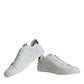 Dolce & Gabbana White Silver Sacred Heart Men Sneakers Shoes