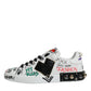 Dolce & Gabbana White Heart Studded Low Top Sneakers Shoes