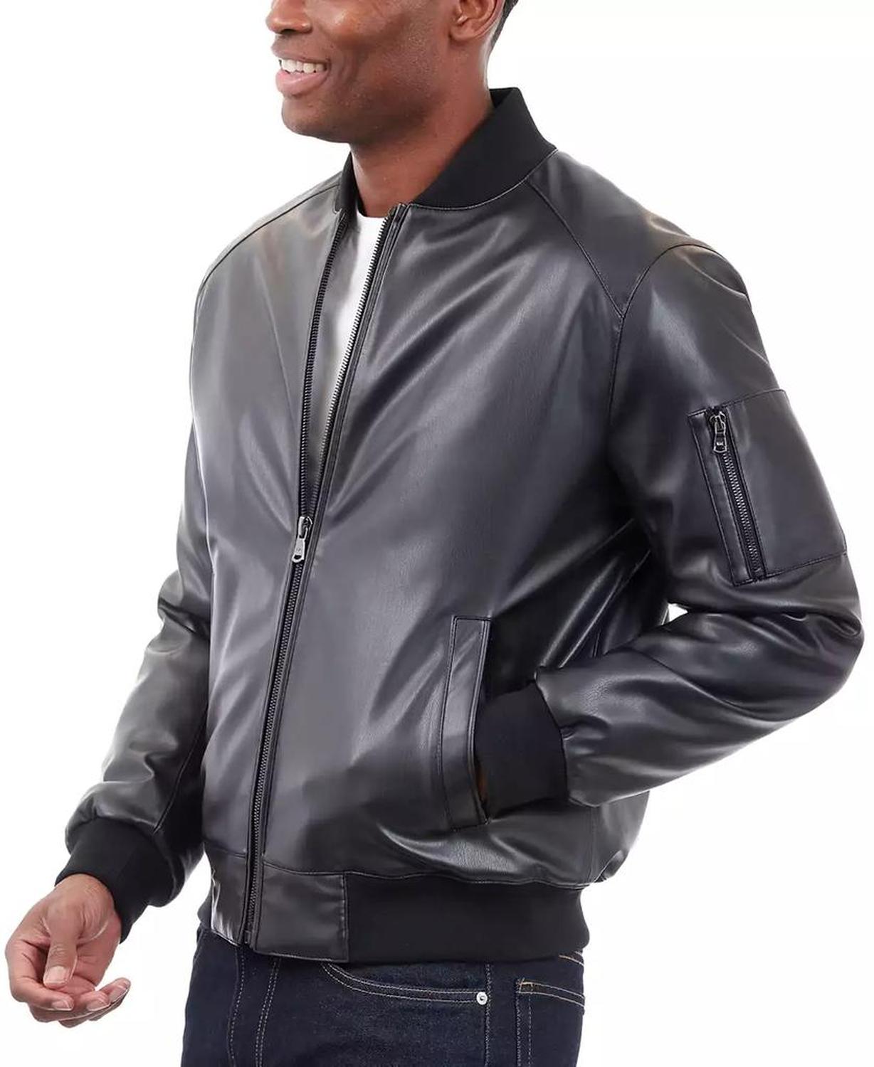 Men's Faux Leather Moto Jacket