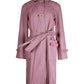 Marc Jacobs Micro Plaid Bow Detail Trench Coat in Pink Cotton