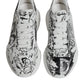 Dolce & Gabbana White Black Graffiti Daymaster Sneakers Shoes