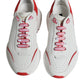 Dolce & Gabbana White Red Daymaster Low Top Men Sneakers Shoes