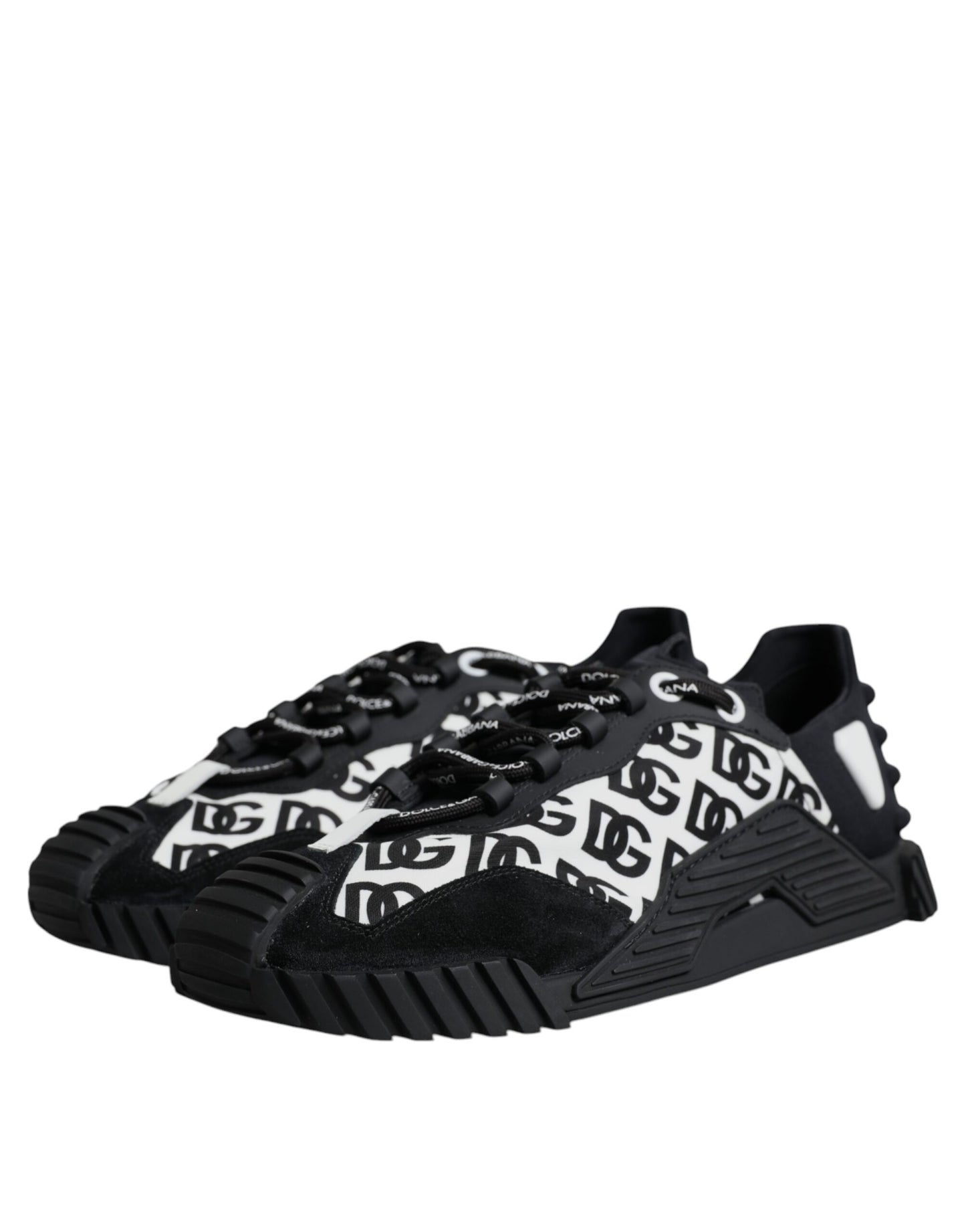 Dolce & Gabbana Black Logo Lace Up Low Top NS1 Sneakers Shoes