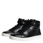 Dolce & Gabbana Black Leather High Top Men Sneakers Shoes