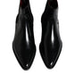 Dolce & Gabbana Black Leather Chelsea Men Ankle Boots Shoes