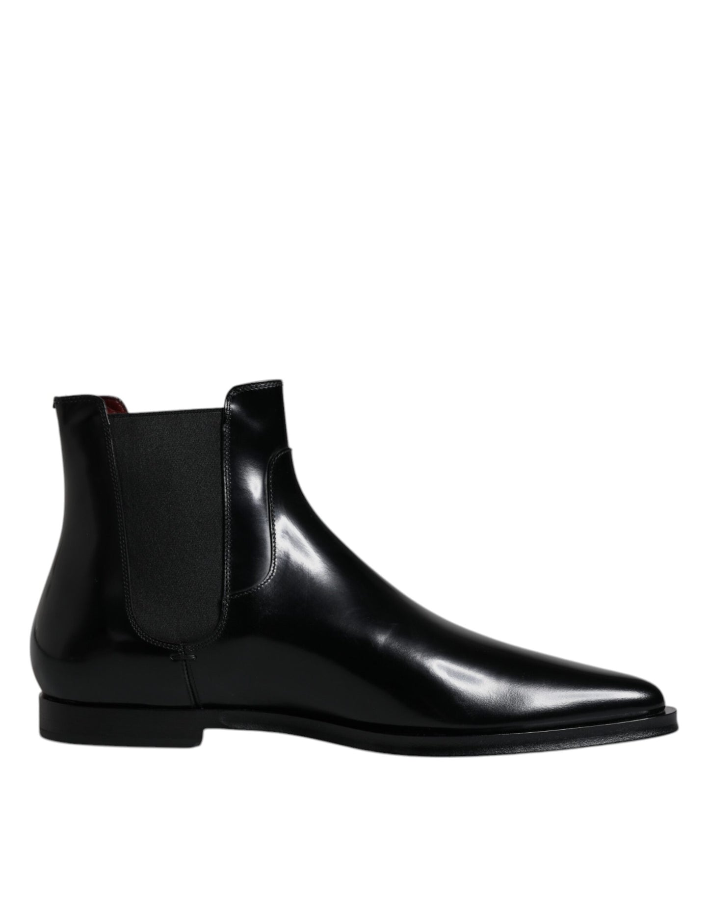 Dolce & Gabbana Black Leather Chelsea Men Ankle Boots Shoes