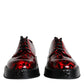 Dolce & Gabbana Red Black Leopard Lace Up Derby Dress Shoes