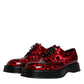 Dolce & Gabbana Red Black Leopard Lace Up Derby Dress Shoes