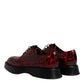 Dolce & Gabbana Red Black Leopard Lace Up Derby Dress Shoes