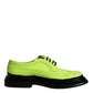 Dolce & Gabbana Neon Green Leather Lace Up Derby Dress Shoes