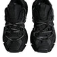 Dolce & Gabbana Black Low Top Space Lace Up Sneakers Shoes