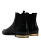 Dolce & Gabbana Black Leather Chelsea Ankle Boots Shoes