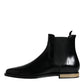 Dolce & Gabbana Black Leather Chelsea Ankle Boots Shoes