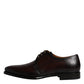 Dolce & Gabbana Black Leather Lace Up Men Derby Formal Shoes