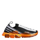 Dolce & Gabbana Black Orange Sorrento Slip On Sneakers Shoes