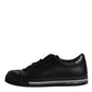 Dolce & Gabbana Black Leather Low Top Sneakers Shoes