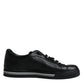 Dolce & Gabbana Black Leather Low Top Sneakers Shoes