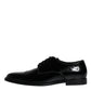 Dolce & Gabbana Black Leather Lace Up Men Derby Formal Shoes