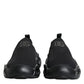 Dolce & Gabbana Black Slip On Wave Low Top Men Sneakers Shoes