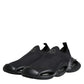 Dolce & Gabbana Black Slip On Wave Low Top Men Sneakers Shoes