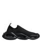 Dolce & Gabbana Black Slip On Wave Low Top Men Sneakers Shoes