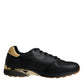 Dolce & Gabbana Black Logo Leather Casual Men Sneakers Shoes