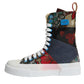 Dolce & Gabbana Multicolor Patchwork High Top Sneakers Shoes