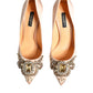 Dolce & Gabbana Beige Satin Crystal High Heels Pumps Shoes