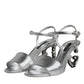 Dolce & Gabbana Silver KEIRA Heels Ankle Strap Sandals Shoes