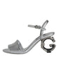 Dolce & Gabbana Silver KEIRA Heels Ankle Strap Sandals Shoes