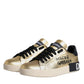 Dolce & Gabbana Gold Portofino Calf Leather Sneakers Shoes