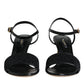 Dolce & Gabbana Black KEIRA Heels Ankle Strap Sandals Shoes